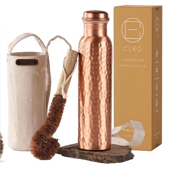 Cleo Handcrafted Copper Bottle Set - Picture 1 of 5